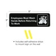 thumbnail image 3 of Excello Global Products Employees Must Wash Hands Indoor Wall Sign, 9' x 3', Black/White, 3/Pack (EG, 3 of 5