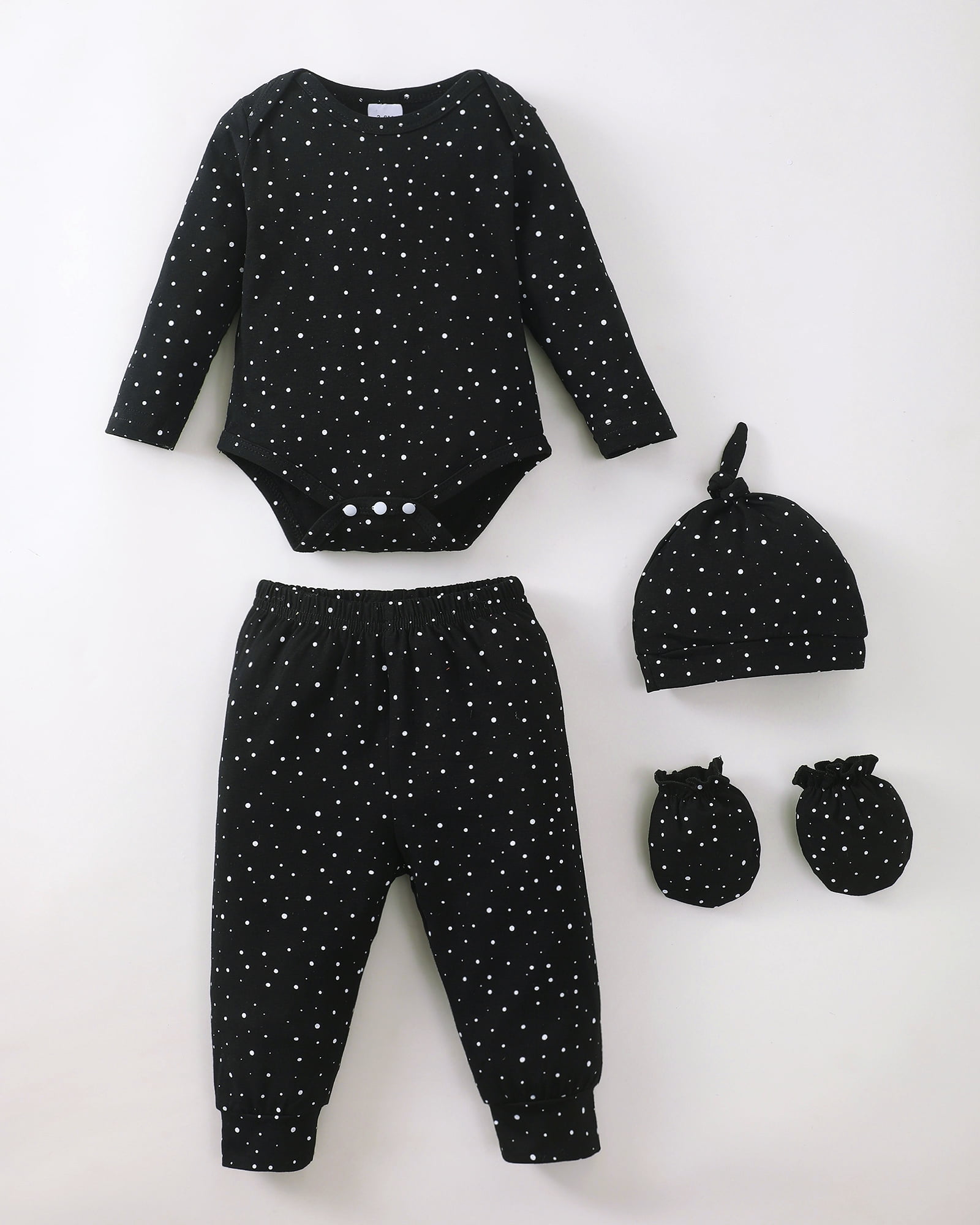 KIMI BEAR Newborn Baby Boys Layette Set Shower Gift Romper Set 4-Packs Pant Sets Short Sleeves Romper Top Long Sleeves Tops Plaid Leaves Print Clothes with Hats and Gloves Multiclolor NB
