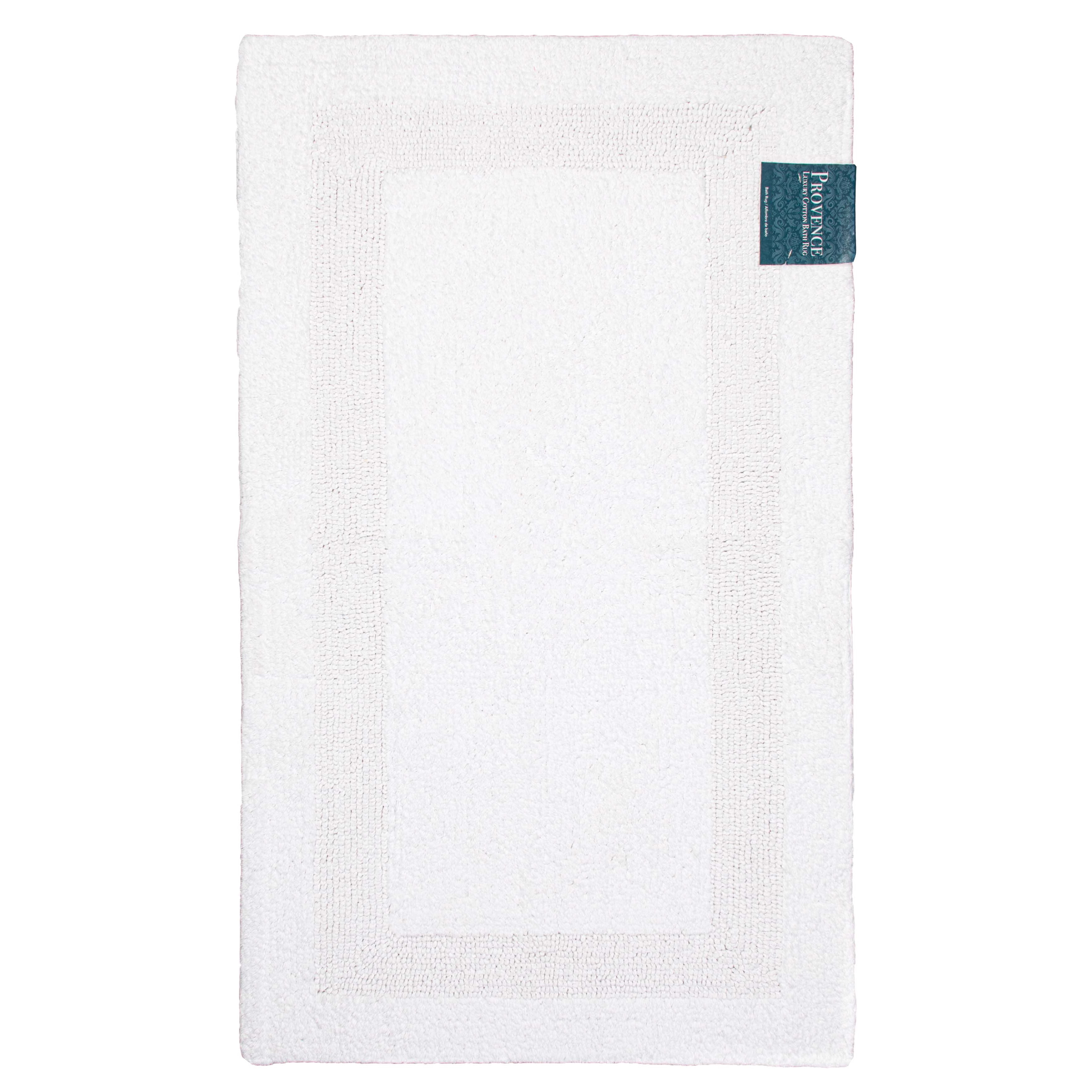 Arkwright Provence Bathroom Rug, 20x32 in, Premium Cotton, White