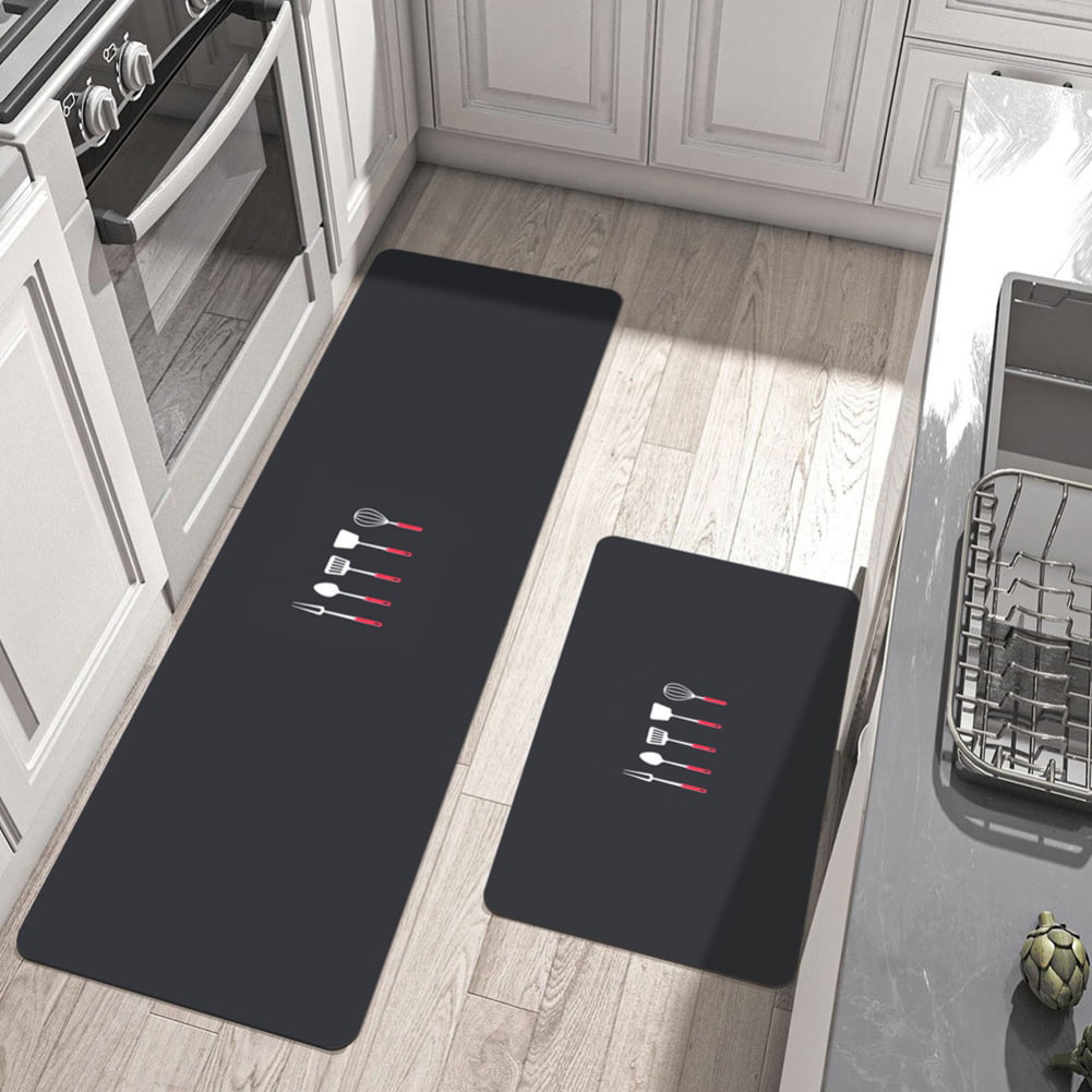 GCP Products Kitchen Mat 2 Pcs, Cushioned Anti-Fatigue Kitchen Rugs Non  Slip Memory Foam Kitchen Mats And Rugs Waterproof Kitchen Floor Co…