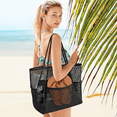 thumbnail image 4 of Beach Bag, Mesh Tote Bag for Women, Casual Foldable Shoulder Bag for Travel, Pool, Family Vacation, Black, 4 of 9