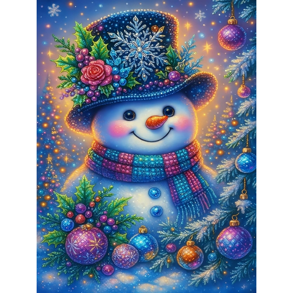 Christmas Diamond Art Kits for Adults, Snowman Diamond Painting Kits for Beginners, 5D DIY Full Drill Gem Art Kits Paint with Diamonds for Home Decor 12x16inch