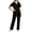 Black, variant on Scrubs for Women Set Short Sleeve V Neck Tops & Straight Leg Pants Scrubs Set with 6 Pockets Nursing Uniforms Clearance