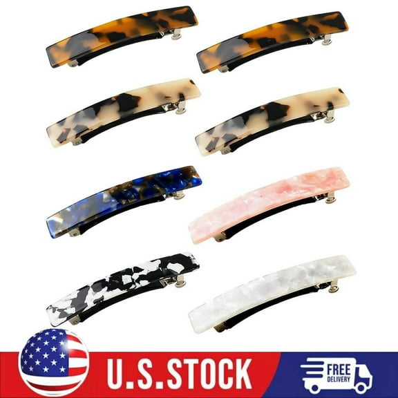 8 Pcs Hair Barrettes for Women, 3 Inch Acetate Small Clips Barrette No Slip Gift