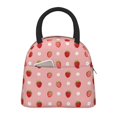 thumbnail image 1 of Xecao Strawberries Pattern Large Insulated Lunch Bag for Work, School, Picnic - Waterproof, Durable Oxford Cloth, Comfortable Handle, 1 of 6