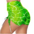thumbnail image 1 of Gibobby Shorts Deportivo Pantalones cortos de ejercicio de arrugas de cintura alta para mujer, pantalones de Yoga con estampado de cadera y Yoga para correr(Verde, L), 1 of 3