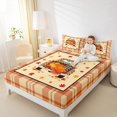 thumbnail image 2 of Manfei Leopard Print Farm Car Fitted Sheet Full,Autumn Maples Leaf Bed Set,3pcs,1 Fitted Sheet and 2 Pillowcases, 2 of 6