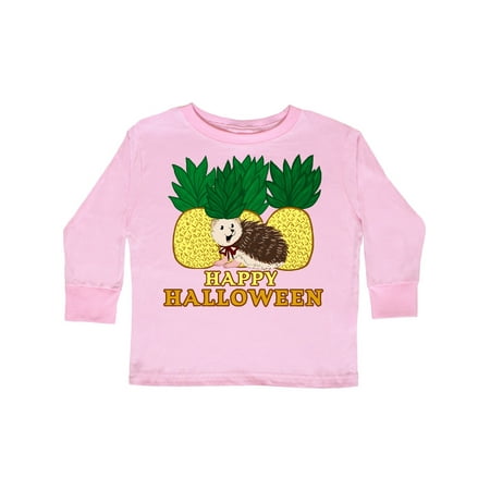 

Inktastic Happy Halloween Hedgehog with Pineapple Gift Toddler Boy or Toddler Girl Long Sleeve T-Shirt