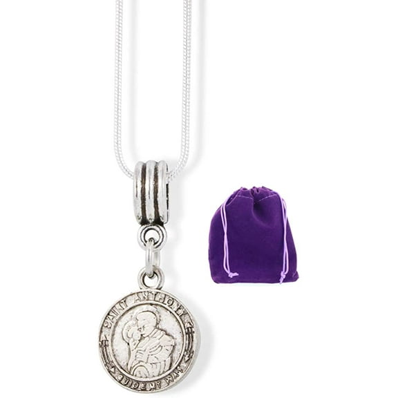 St Anthony Necklace | Saint Anthony Pendant Jewelry With 100% Stainless Steel Snake Chain Is A Great Patron Saint Medal And Saint Medals For Men And Women Attractive Saint Charms For Saint Medallions