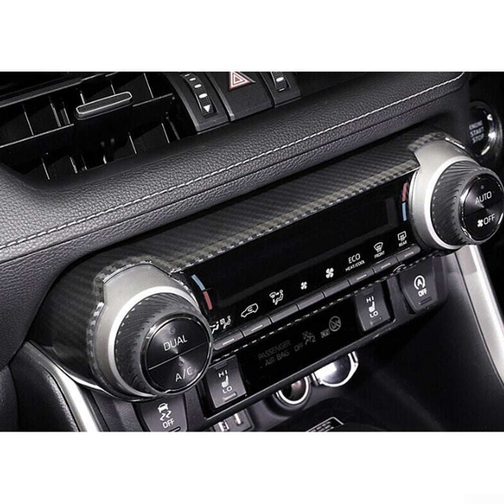 Interior Window Lift Switch Panel Cover Trim For Toyota RAV4 19-20 Carbon Fiber