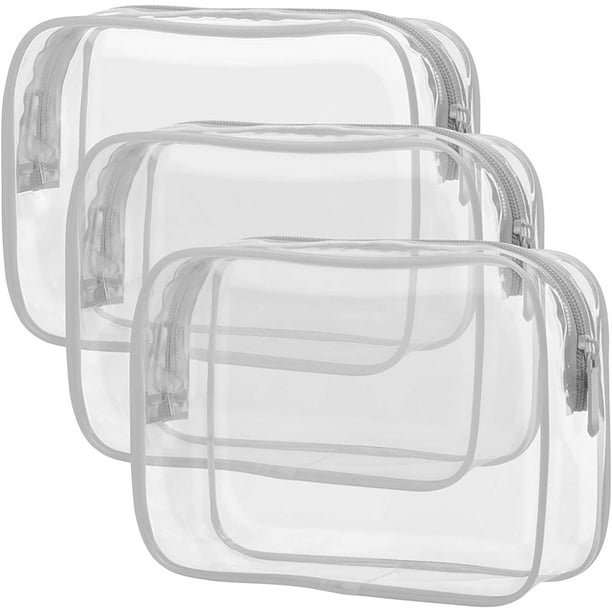 3PCS Clear Toiletry Bag Toiletry Bags Quart Size Travel Bag, Clear