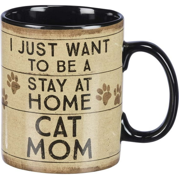 Primitives by Kathy Mug I Just Want To Be A Stay At Home Cat Mom Kitchen Accessories