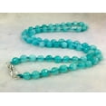 thumbnail image 2 of K-KED Natural 6 mm Faceted Blue Aquamarine Gems Round Beads Necklace 18'' AAA-6 mm, 2 of 6
