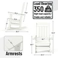 thumbnail image 2 of Outdoor Rocking Chair Set of 2, HDPE Plastic Porch Rocker, White, 2 of 6