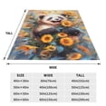 thumbnail image 3 of Balery Elegant Cute Panda Sunflower Manta de Felpa Suave y Acogedora – Cobija de Franela Aterciopelada para Cama, Lavable y Cálida para Sofá, Mascotas, Transpirable-60"x50", 3 of 7