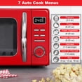 thumbnail image 4 of Galanz GLCMKZ11RDR10 - Horno de microondas retro para encimera con cocción automática y recalentamiento, descongelación, funciones de inicio rápido, fácil de limpiar con placa giratoria de vidrio,, 4 of 5
