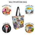 thumbnail image 7 of FORMRS Womens Canvas Tote Bag with Zipper Inner Pocket Shoulder Handbag, Colorful Flowers, 7 of 7