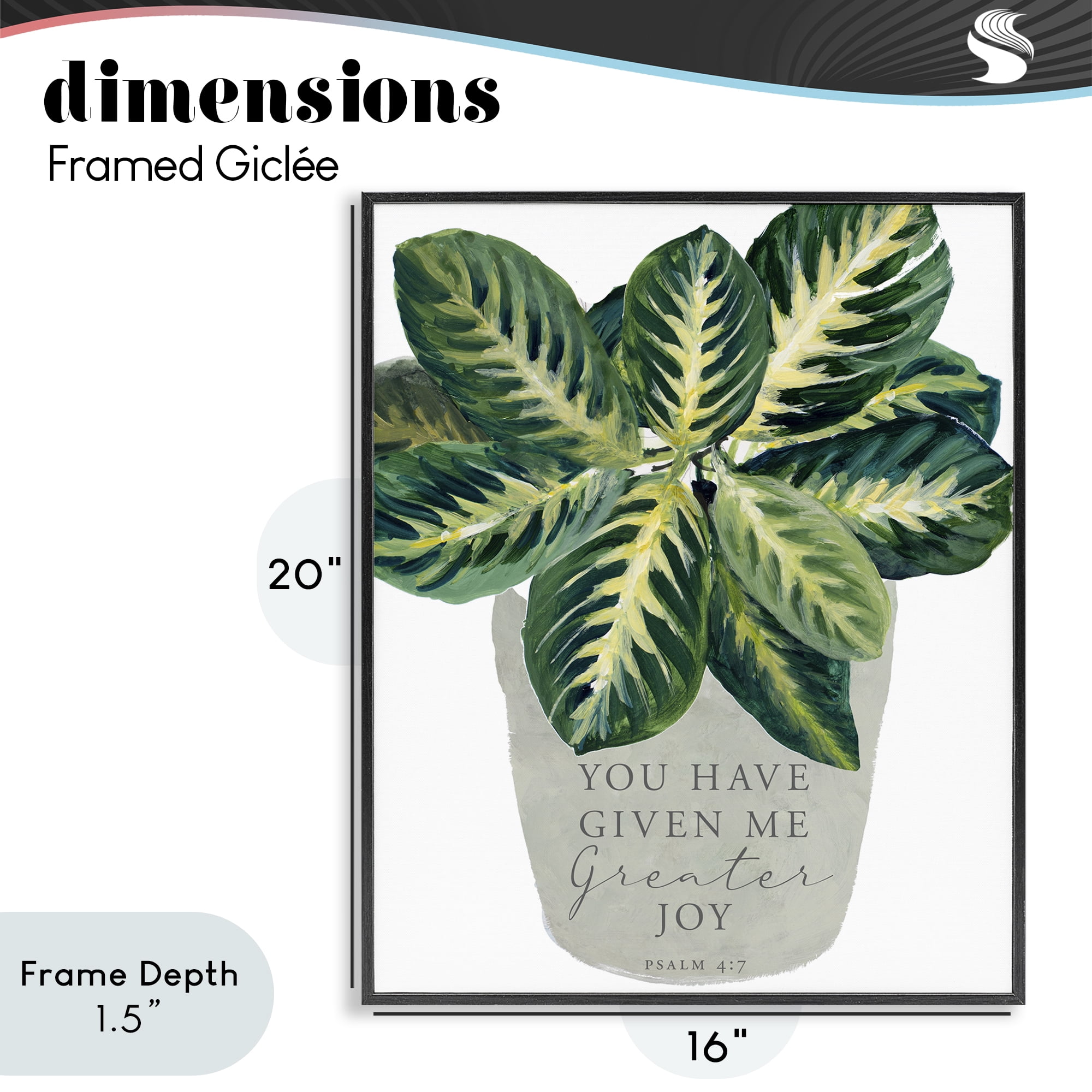 Stupell Industries Prayer & House Plant Black Framed Giclee Art, design by Lanie Loreth