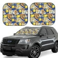 thumbnail image 1 of JUNZAN Sicilian Style Pattern Car Windshield Sun Shade | Reflective Sunshade | Foldable 2-Piece Sun Shield Protect Your Car | Fits Sedans, SUVs, Hatchbacks-Large, 1 of 6