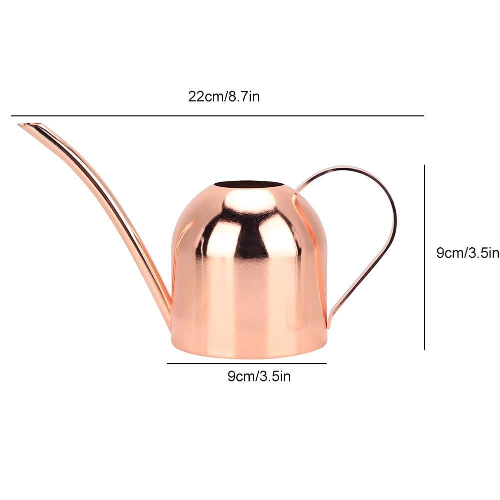 500 ml Stainless Steel Watering Can, Watering Can with Long Spout, for Indoor and Outdoor Indoor Plants (Gold) - ROSE GOLD