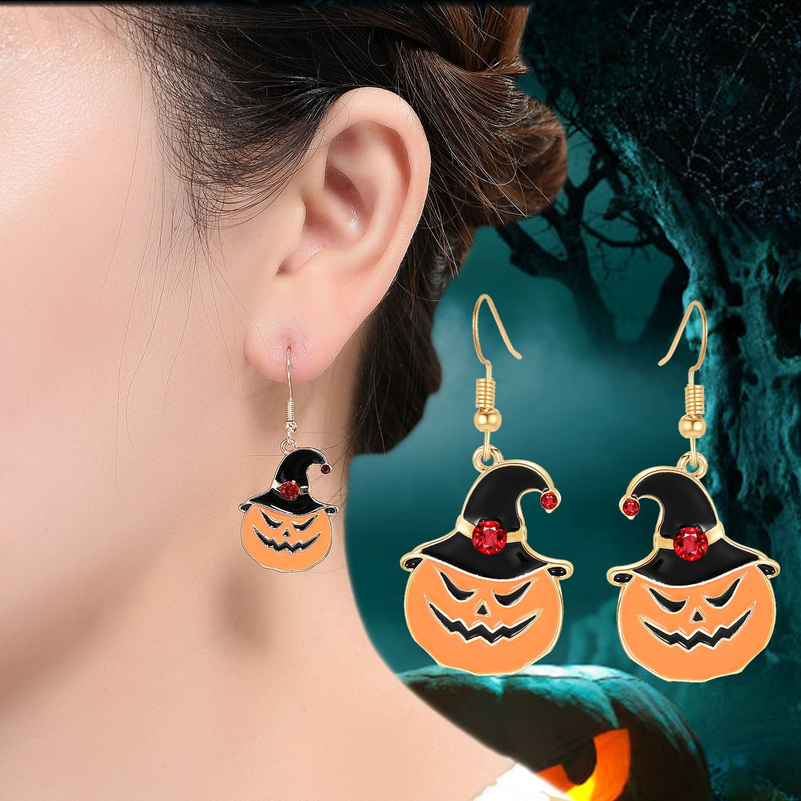 halloween earrings gold