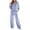 Sky Blue, variant on Mifsaly Women's Velour Tracksuit Set 2 Piece Elastic Waist Full Zip Hoodies And Wide Leg Pants Fall Daily Athletic Warm Lounge Matching Outfits