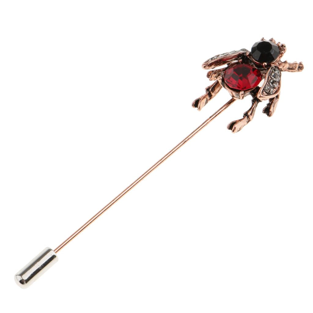 Red Black Lady Bug Brooch Insect Animal Trendy Rhinestone Collar Lapel Pin