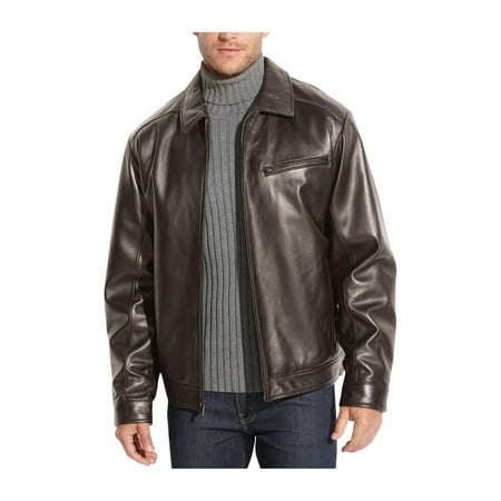 Boston Harbour Mens Casual Leather Jacket, Brown, Large | Walmart Canada
