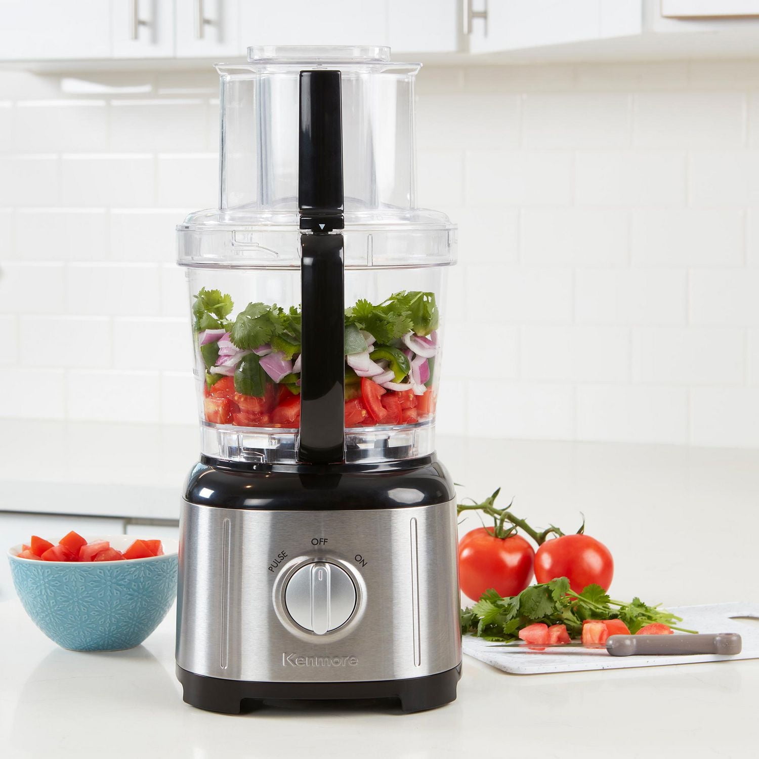 Kenmore 11-Cup Food Processor & Vegetable Chopper, Black/Silver, Stainless Steel, 500W