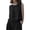 Black, variant on Women's Double Layer Sleeveless Cotton Linen Top Casual Layering