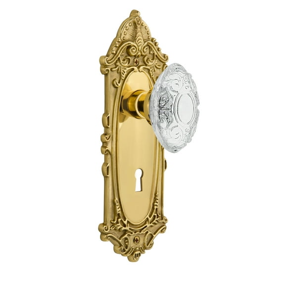 Nostalgic Warehouse Viccvi_Psg_234_Kh Vintage Crystal Victorian Passage Door Knob Set -