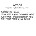 thumbnail image 2 of CMX Front Rear Disc Brake Rotors Drums Kit for Car Toyota Tercel Paseo K8-102172, 2 of 11