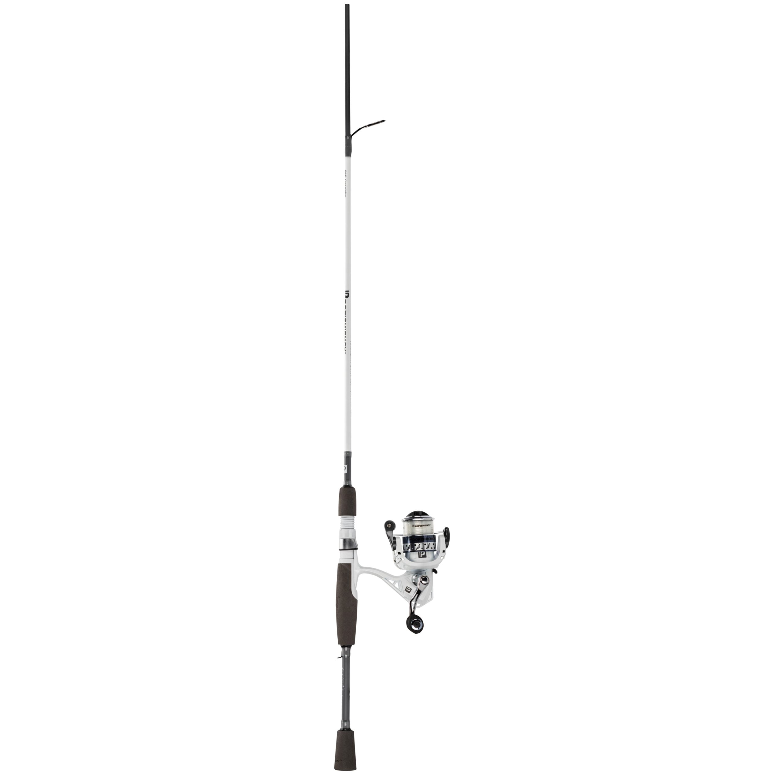 ProFISHiency Grey and White Fiberglass 5ft 8in Medium Graphite Spinning Fishing Pole Combo