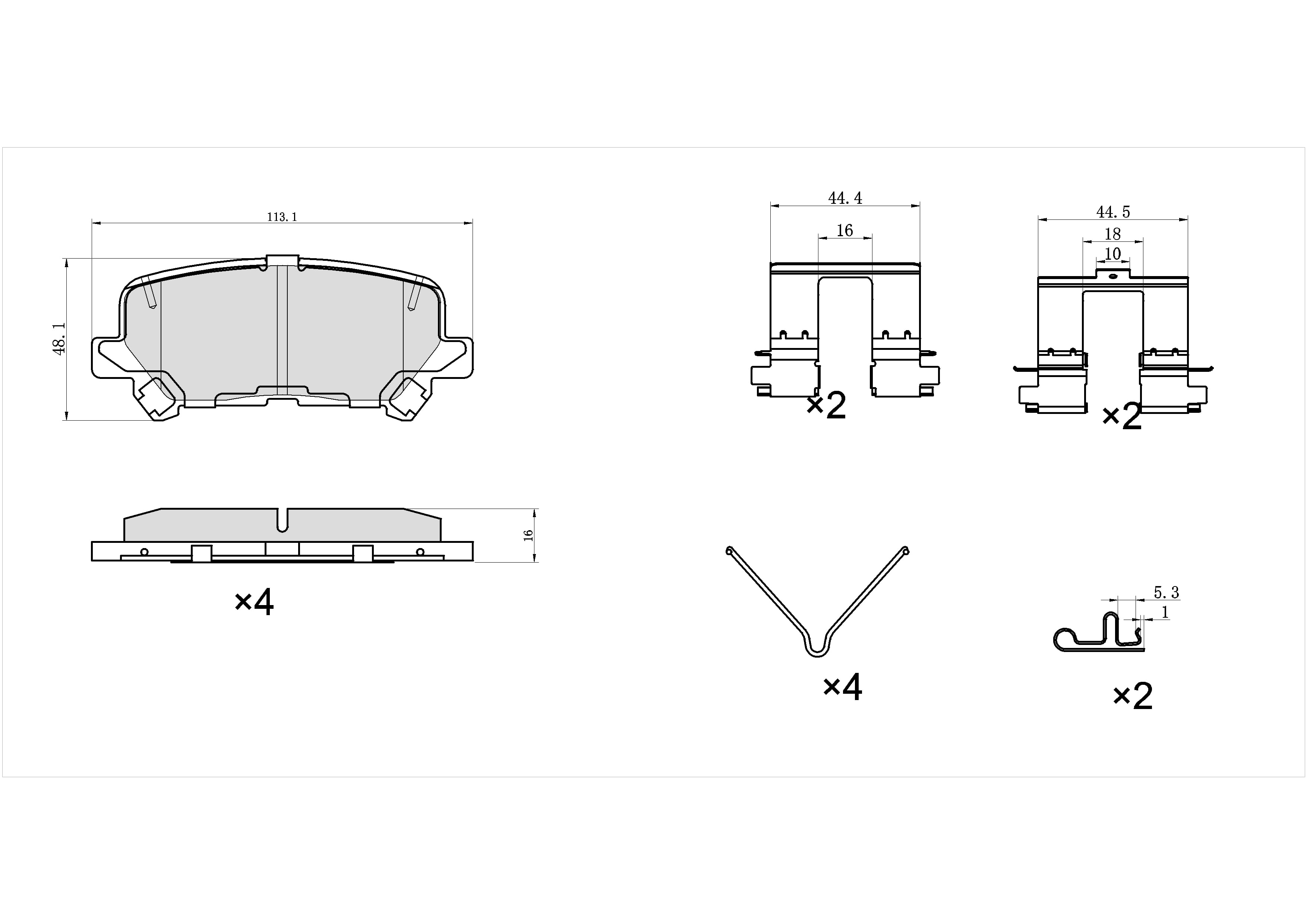 Winstop Brake Pad Set, Rear WS.1585.0.C, Honda Pilot 2022-2012