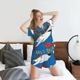 thumbnail image 5 of Bingfone Shark With Sunglasses and Lobste Print Pajamas Sets for Women Soft Short-Sleeved Pjs with Lounge Shorts Two Piece Sleepwear, 5 of 5