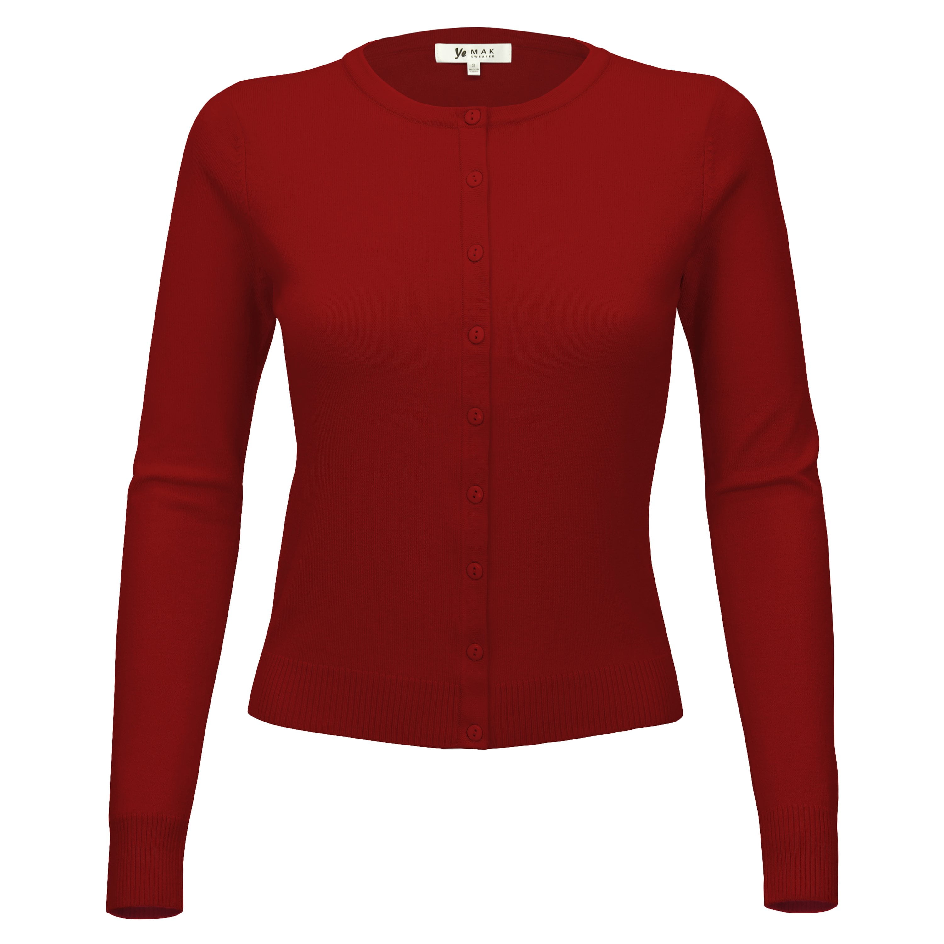 YEMAK Women's Knit Cardigan Sweater Long Sleeve Crewneck Basic Classic Casual Button Down Soft Lightweight Knitted Top YEMAK Women's Knit Cardigan Sweater Long Sleeve Crewneck Basic Classic Casual Button Down Soft Lightweight Knitted Top