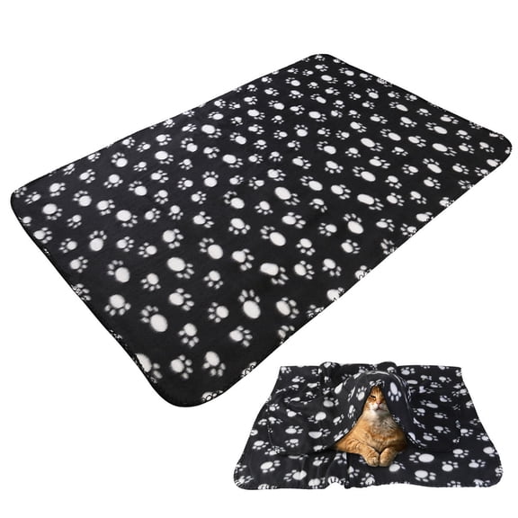 YUYUETIME Fleece Pet Bed Cushion Black Soft Durable Mat for Floor and Car Seats
