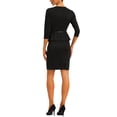 thumbnail image 3 of MODA NOVA Juniors Elegant Bodycon Pencil Dresses Belted Peplum Sheath Dress, 3 of 5