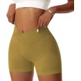 thumbnail image 1 of Vertvie Pantalones cortos de gimnasio para mujer, pantalones cortos de yoga con realce elásticos cruzados en V, mallas atléticas de cintura alta, 1 of 4