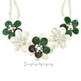 thumbnail image 3 of Elegant Bouquet Seashell, Pearl, and Green Quartz Statement Necklace, 3 of 4