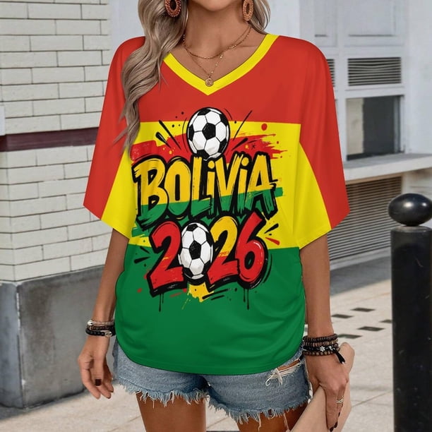 Women's Football Graphic T-Shirt, Women's V Neck Short Sleeve Soccer Fan T Shirt with Names Print Casual for Soccer Tournament 2026 Wine Size: XL