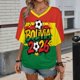 thumbnail image 1 of Women's Football Graphic T-Shirt, Women's V Neck Short Sleeve Soccer Fan T Shirt with Names Print Casual for Soccer Tournament 2026 Wine Size: XL, 1 of 5