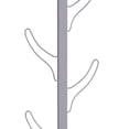 thumbnail image 3 of Benjara 34" Wall Mounted Coat and Hat Rack with 8 Hooks- Silver Metal Frame, 3 of 9
