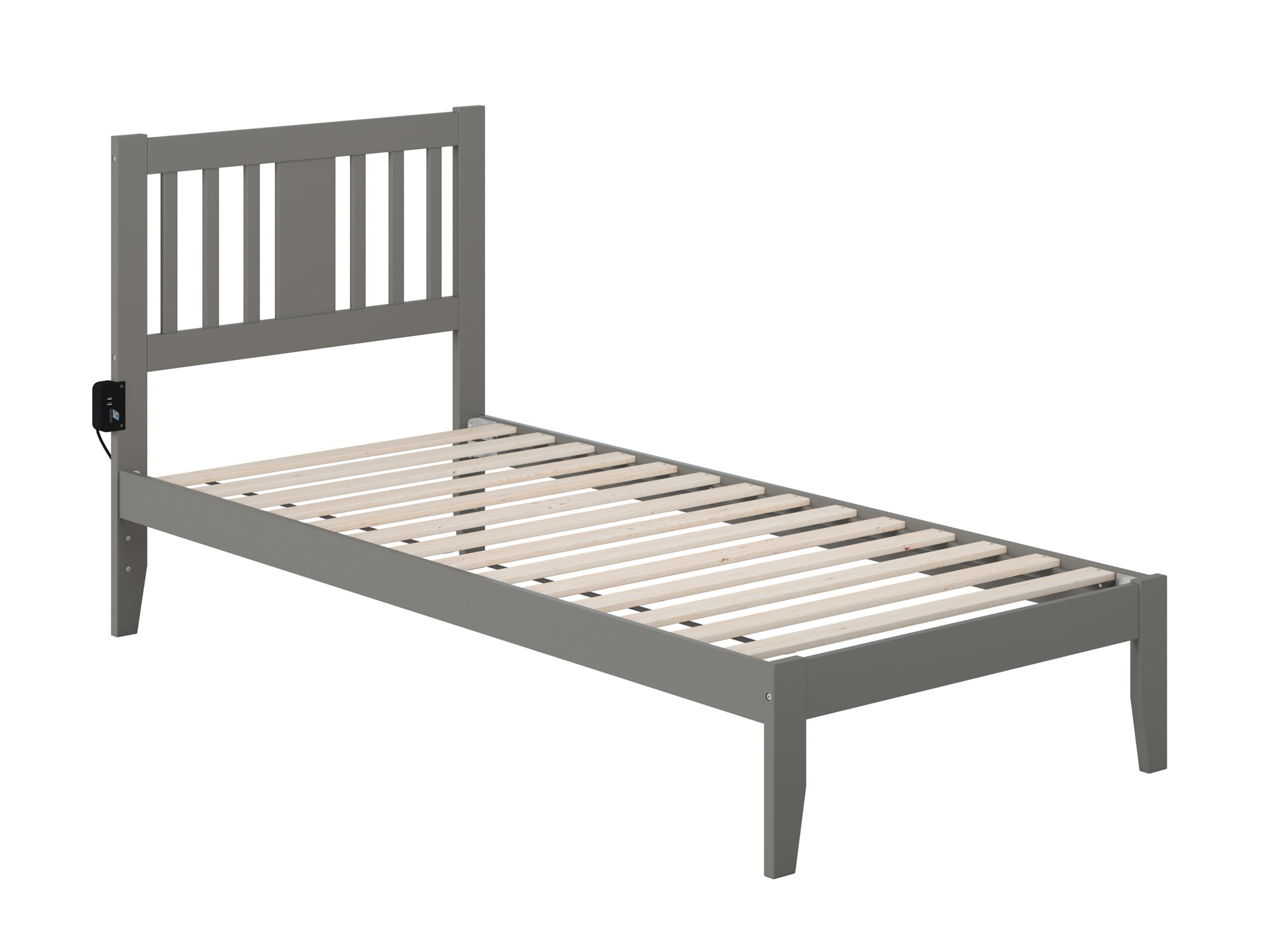 Tahoe Twin Extra Long Bed with USB Turbo Charger in Grey