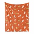 thumbnail image 1 of Orange Soft Flannel Fleece Blanket, Birds with Heart Shapes Swirling Patterns on Burnt Orange Vintage Backdrop, Cozy Plush for Indoor and Outdoor Use, 50" x 70", Orange Yellow White, by Ambesonne, 1 of 5