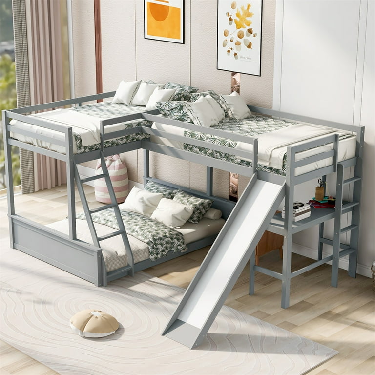 Full loft top bed with slide