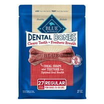 Blue Buffalo Dental Bones Regular Natural Dental Chew Dog Treats Bag Value Pack - 27 oz.