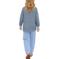thumbnail image 4 of Xdegoge Tween Girls Pajamas Sets 2 Piece Lounge Soft Long Sleeve Plaid Checkered Top and Jogger Pants Matching Set Comfy Daily Sleepwear Pjs, 4 of 6