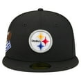 thumbnail image 2 of Men's New Era  Black Pittsburgh Steelers Group Chat 59FIFTY Fitted Hat, 2 of 5