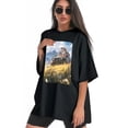 thumbnail image 3 of Plus Size Shirt for Women Black Tops for Women Short Sleeves Shirt for Women Jeep T Shirt Crewneck Shirt for Women XL, 3 of 5